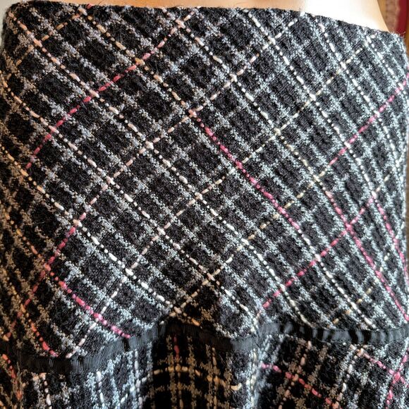 Vintage 90s Y2K First Crush Tweed Mini Skirt Office Siren Plaid Preppy Jrs 5 - Picture 9 of 9